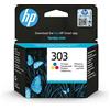 HP Cartucce HP 303 Tricromia (T6N01AE) Giallo, Ciano, Magenta