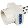 SCAME POLYPOOL Adattatore multipresa con spina 10A 2P+T, 2 prese 2P+T e 1 presa 10 - 16A 250V, bianco