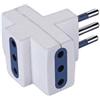 SCAME POLYPOOL Adattatore multipresa con spina 10A 2P+T e 3 prese 250V, bianco