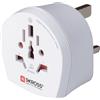 POLYPOOL Adattatore con spina 13 A 2P+T (standard inglese) e presa 10A italiano, americano, asiatico africano) 230V, bianco.