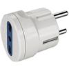 SCAME POLYPOOL Adattatore con spina 16A 2P+T (standard franco/tedesco terra laterale) e presa bivalente 10/16A 250V, bianco