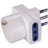 SCAME POLYPOOL Adattatore multipresa con spina 16A 2P+T, 2 prese bivalenti 10/16A 2P+T e 1 presa 10 - 250V, bianco