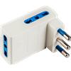 POLYPOOL Adattatore multipresa "salvaspazio" con spina 16A 2P+T e 3 prese bivalenti 10/16A 250V, bianco