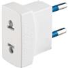 POLYPOOL Adattatore con spina 10A 2P e presa (standard Italiano americano) 250 V, bianco