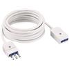 POLYPOOL Prolunga 250V con 5 m di cavo, spina e presa 10A 2P+T, bianco