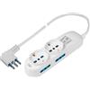 POLYPOOL Presa multipla 250V con 4 prese bivalenti 10/16A 2P+T, 2 1,5 m cavo spina 16A interruttore luminoso, bianco