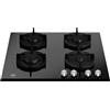 LA GERMANIA P604LAGGN PIANO COTTURA GAS, 4 zone di cottura, dimensioni: L 60,5 cm, P 52,5 piano in Vetroceramica, Nero