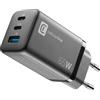 CELLULARLINE CARICABATTERIA CELLULARLINE Multipower Micro 65W GaN Super Fast Charger Max con 3 Porte, 1 porta USB da 36W, 2 porte USB-C