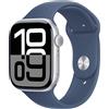 APPLE Watch Series 10 GPS 46mm in alluminio color argento con cinturino Sport denim - S/M