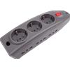 POLYPOOL Presa multipla "compact" 250V con 6 prese bivalenti 10/16A 2P+T, 3 10 - 16A 1,5 m cavo spina interruttore luminoso, antracite