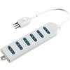 POLYPOOL Presa multipla 250V con 6 prese 10A 2P+T, 1,5 m cavo spina bianco. Dimensioni compatte