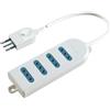 POLYPOOL Presa quadrupla 10A 2P+T, 1,5 m cavo con spina 2P+T. Dimensioni compatte, bianco