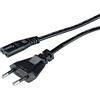 HAMA Cavo di collegamento alla rete elettrica spina 10A (EUR)/presa 2 poli,1,5 metri, nero