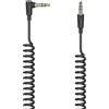 HAMA Cavo Jack 3.5 mm 90° M/Jack M, 1,5 metri, spiralato, ultra sottile, connettori dorati