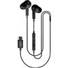 ISY IIE-0003 auricolari In-ear, Type-C, microfono e regolazione del volume, nero