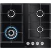 AEG HKB64420NB PIANO COTTURA GAS, 4 zone di cottura, dimensioni: L 59 cm, P 52 Nero