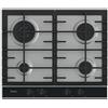 HAIER HAHG6BR4XH PIANO COTTURA GAS, 4 zone di cottura, dimensioni: L 59,5 cm, P 51 piano in Acciaio, Inox