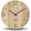Cander Berlin MNU 2740 D - Orologio da parete in legno silenzioso, 40 cm, in impiallacciatura di rovere, vintage, senza ticchettio, grande, soggiorno, cucina, analogico
