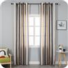GIRASOLE HOME Coppia Tende Semi Filtranti a Righe Colorate 2 Pannelli da 140x290cm con Occhielli, Nero