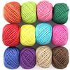 byou Naturale Spago Corda, Regalo Corda Spago Colorat 12Colori 2 mm 3 Strati Jute String per Artworks, Lavoretti Pacchi Regalo Protezione Display E Decorazioni Colori Assortiti 327yards