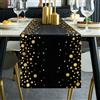 BonBotimen Runner da Tavolo Nero e Oro 30 x 183 cm Poliestere Decorazione da Tavolo Runner da Tavolo da Pranzo con Pois Dorati Decorazione da Tavolo per Matrimonio Compleanno Festa Vacanza Natale