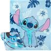 Disney Stitch Coperta Pile Simpatica, Plaid Divano Peloso Coperte Calde e Morbide per Divano Letto e Viaggi 150 x 130 cm Regalo Bambina Stitch (Celeste Stitch)