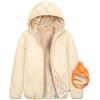 Yuson Girl Felpa Donna con Zip e Cappuccio Intera in Pile Foderata in Sherpa Manica Lunga Cappotto Felpa Caldo Giacca Outwear Donna Cerniera Hoodie Felpe Autunno Invernali Cardigan(Khaki, L)