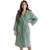 Morgenstern Accappatoio Donna in Spugna 100% Cotone con Cappuccio Lungo OEKO-TEX Verde L