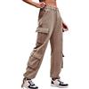 Kobilee Pantaloni Cargo Donna Invernali Vita Alta Elasticizzati Casual Baggy Pants Comodi Hip Hop Curvy Pantaloni Parachute con Tasche Pantaloni Palazzo Larghi Y2K Pantaloni a Zampa Pantaloni da Lavoro