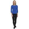ABAKUHAUS Donna Blusa a Maniche a Tre Quarti Abbigliamento Casual, L, Blu Marina