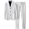 Generic Tuta da uomo, 2 pezzi, vestibilità normale, taglie grandi, nero, smoking bianco, abito da uomo, per matrimoni, moderni, taglie forti, sportivi, festivi, affari, bianco, XXXL