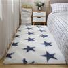 Ouduo Tappeto Shaggy Pelo Lungo Modern Tappeti Salotto, Tappetini Peloso Antiscivolo Soffice Peluche Interno per Salotto Camera da Letto Pavimento Lavabili Ornamenti (Stelle Blu,60 * 160cm)