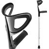 AIESI® Stampella Ortopedica regolabile singola leggera in alluminio anodizzato colore nero, Garanzia Italia 24 mesi.