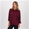 Nina Leonard Camicia ampia in raso tinta unita con maniche 3/4