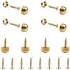 INCREWAY Viti a specchio, 8 viti decorative in ottone per specchio, con cupola e rondelle (9 mm, ottone brillante)