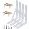 WEERSTONE Supporti per mensole a triangolo resistenti staffe per scaffalature ad angolo retto da parete facili da installare staffe da parete per mensole, accessori inclusi, confezione da 4 (bianco)