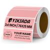 YIKIADA Etichette Termiche Autoadesive 25 X 76 mm Rosa Adesivi Colori Rimovibili Stampabili Impermeabili per Logo Codice a Barre QR inventario 500 pezzi per Rotolo
