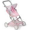 JC Toys - Passeggino pieghevole, per bambole fino a 45 cm, ideale per giocare e passeggiate, rosa con decorazione floreale, progettato da Berenguer, +3 anni