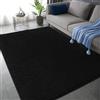 Rururug - Tappeto nero 120x170 cm, tappeti per soggiorno, tappeti super morbidi e shaggy per camera da letto, tappeti moderni in pile spesso e liscio, lavabili in lavatrice, antiscivolo