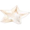 Logbuch-Verlag Ciotola decorativa a stella in legno, 24 cm: decorazioni Natale casa, vassoio natalizio shabby chic bianco naturale, centrotavola elegante per tavolo o finestra