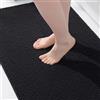 Homaxy Chenille - Tappetino da bagno antiscivolo, 60 x 90 cm, colore: Nero