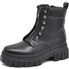 IF FASHION Stivali Stivaletti Anfibi Scarpe da Donna Con Platform Zip Doppio Uso 6004 nero N.40