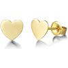 FANCIME Orecchini a Perno a Forma di Cuore in Oro Giallo Massiccio 14 carati (585), Delicato e Minimalista, Gioielleria per Donna Ragazze - Dimensione: 6 mm