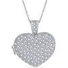 Bling Jewelry Grande ciondolo a forma di cuore con pavé di zirconi cubici, diffusore di profumo per aromaterapia, collana per donne e adolescenti.