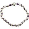 Spadarella Gioielli Spadarella spadino bracciale con pepite in argento 925 di diametro 3 mm e cotone nautico viola chiaro.Fatto a mano.Unisex.Lunghezza 19cm.