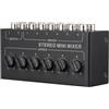 Sunydog Mini Mixer Audio stereo Interfaccia audio a 6 canali , distributore a 6 ingressi e 2 uscite, controlli del volume separati per DJ/Karaoke