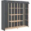 vidaXL Armadio Grigio 173x40x170 cm in Tessuto Guardaroba Cappottiera Comoda Utile Pratica Capiente Salvaspazio Robusta Resistente Solida Durevole