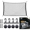 BEELUKY Rete Portaoggetti Auto 110×60 cm Estendibile Fino a 220×120 cm - Rete Bagagliaio Con 4 Ganci Elastica (Strato Singolo) per SUV e Camion
