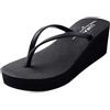 New front Infradito Donna Zeppa Infradito Alto Nero Infradito Donna Eleganti Infradito Donna Mare Moda Tacco Inclinato Gomma Comfort Estate Sabbia Spiaggia Vacanza Piscine Nero 36
