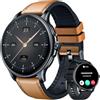 CatShin Smartwatch Orologio Uomo Fitness Watch: Smartwatch Uomo Chiamate Telefono Sanguigna Pressione Contapassi Impermeabile Cardiofrequenzimetro Polso Sport 1,43'' Rotondo AMOLED Touchscreen per Android iOS